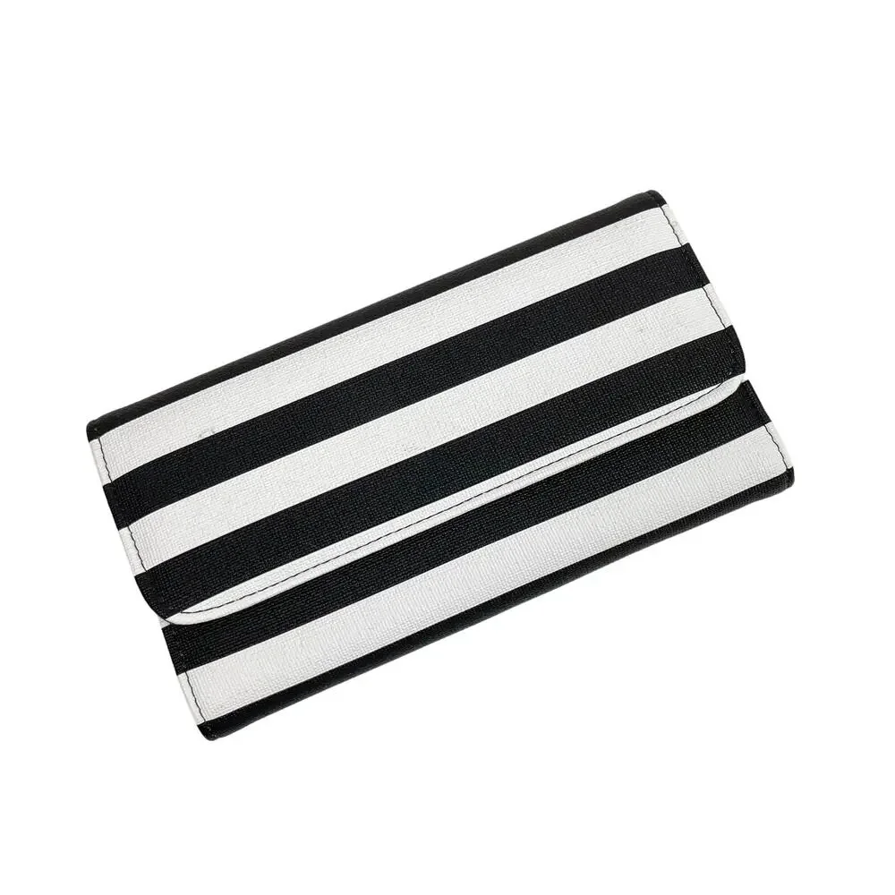 Kut from the Kloth | NWOT Black & White Stripe Tri-Fold Rectangular Wallet